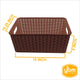 Plastic Rattan Storage Box Basket Organizer, Gray, Medium-Pack of 3
