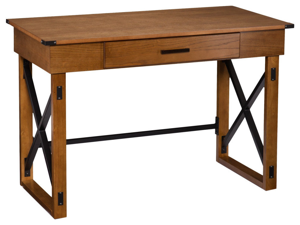 Natural Brown Adjustable Height Desk