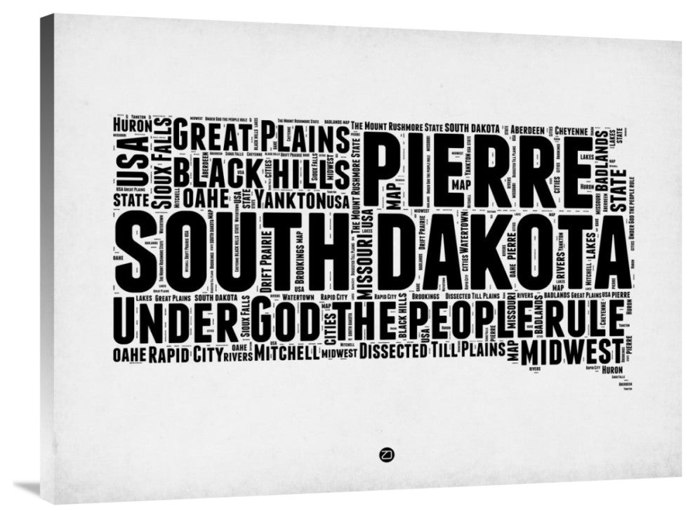 "South Dakota Word Cloud 1" Fine Art Print