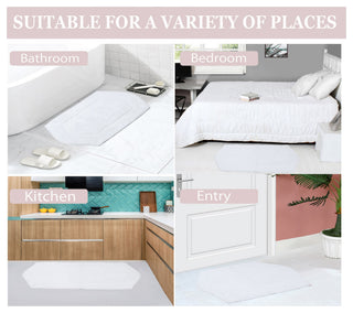 Waterford Collection Tufted Bath Rug, 3-Piece Set With Runner, White