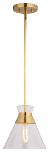 Harper One Light Pendant in Natural Brass