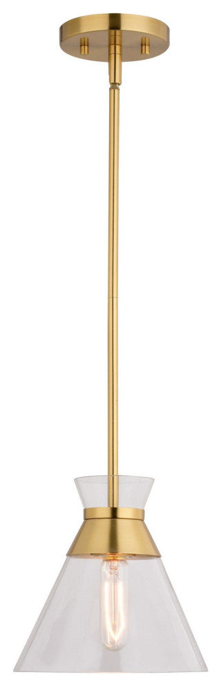 Harper One Light Pendant in Natural Brass