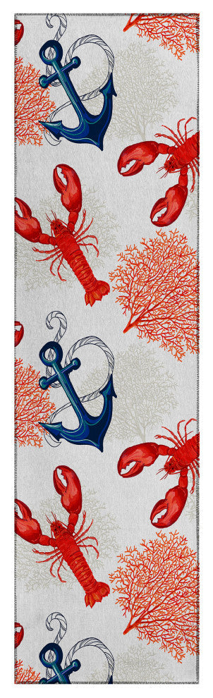 Indoor/Outdoor Harbor HA4 Ivory Machine Washable 2'3" x 7'6" Runner Rug