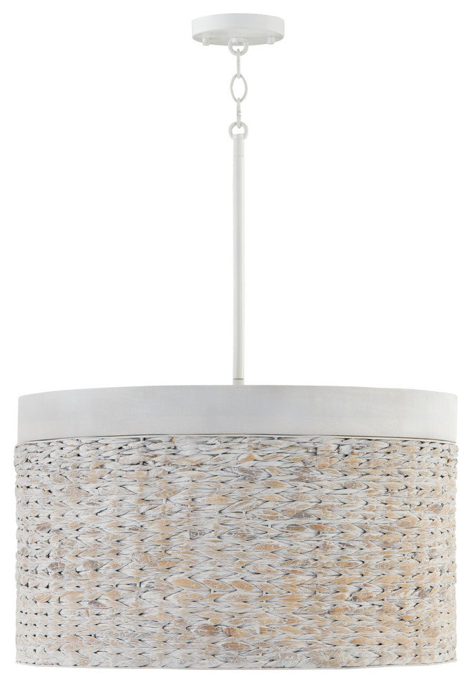 Capital Lighting, 343942HW, 24"Wx14"H 4-Light Drum Pendant
