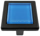 Sea Blue Crystal Glass Black Metal Square Manor Knob