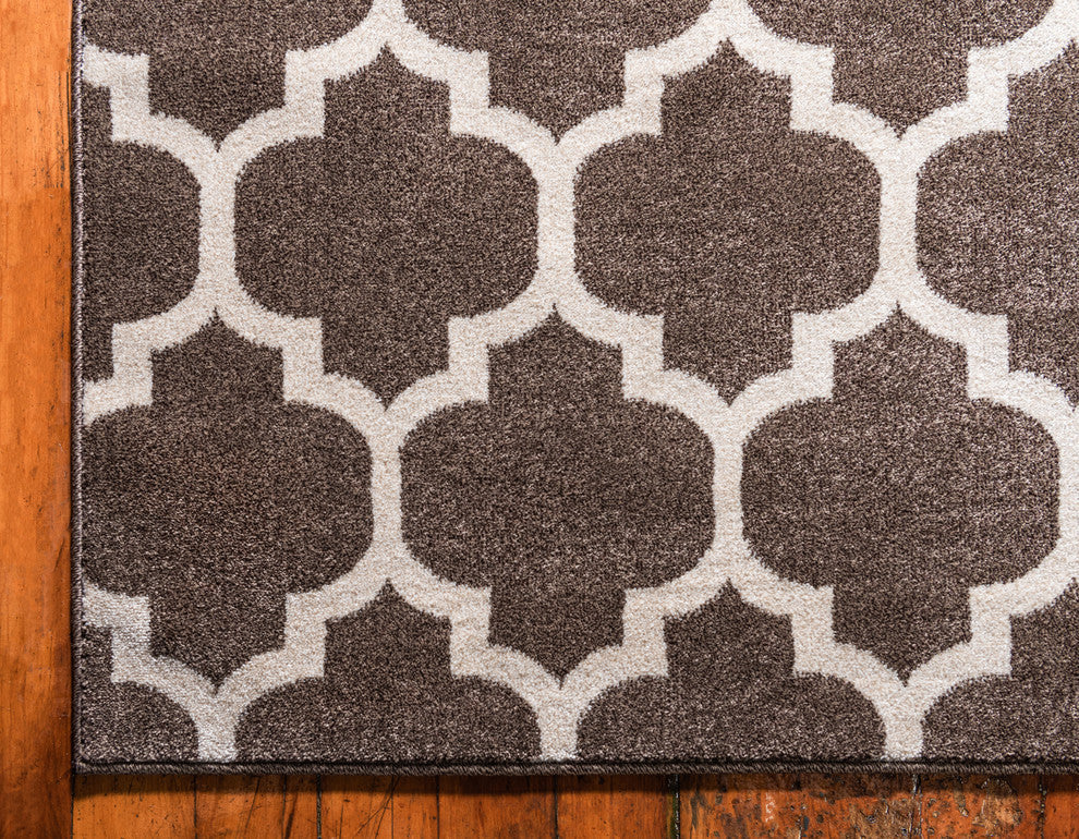 Unique Loom Brown Philadelphia Trellis 2' 7 x 8' 0 Runner Rug