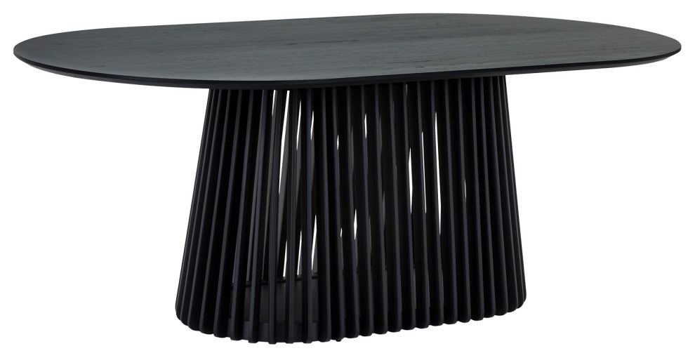 Pasadena Echo 5-Piece Oval Dining Set, Black Oak Finish Walnut Finish Chairs