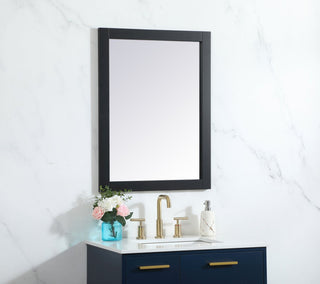 Elegant Decor Aqua 24x32" MDF Wood and Metal Vanity Mirror in Black