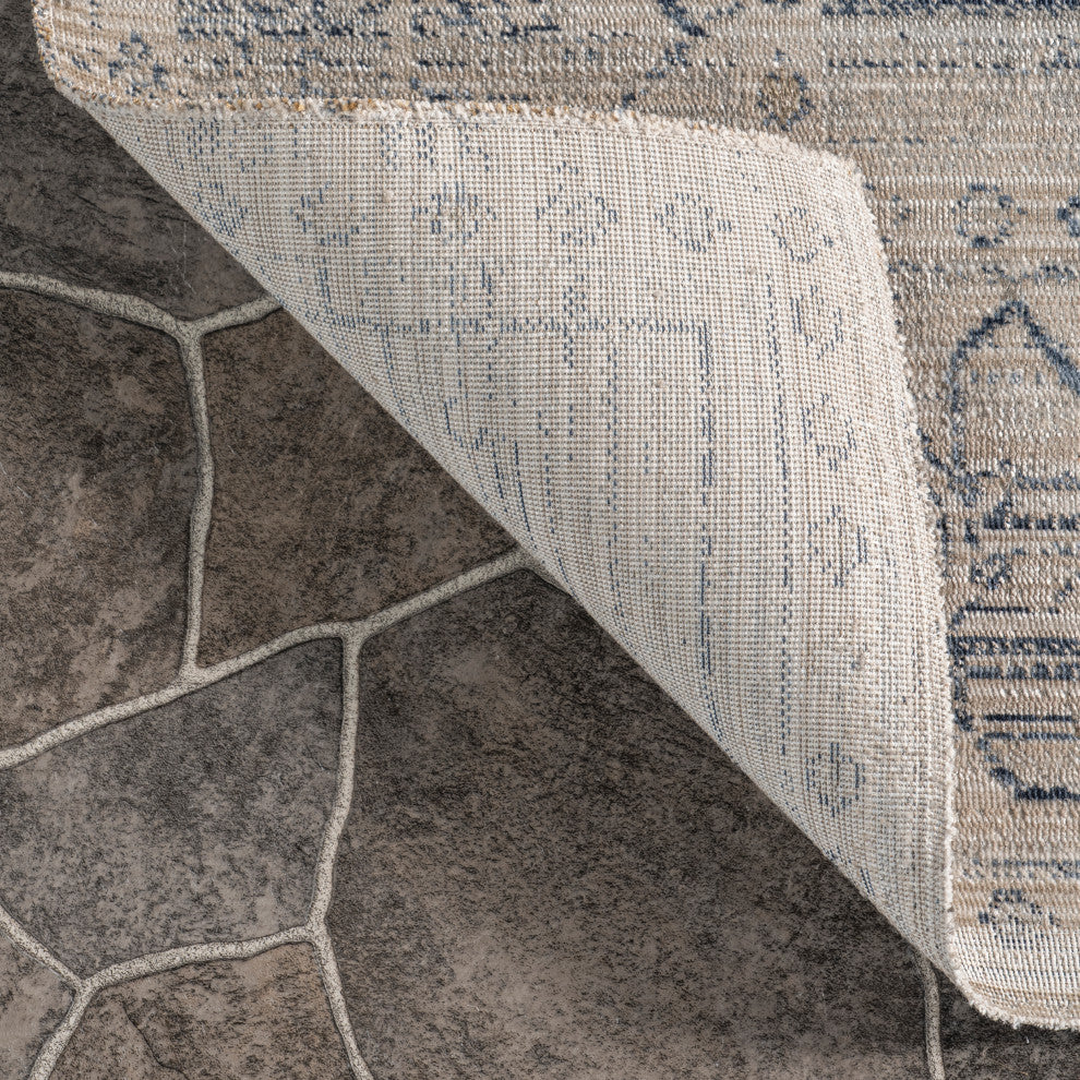 Nuloom Lolita Faded Machine Washable Indoor/Outdoor Area Rug, Beige 2'x8'