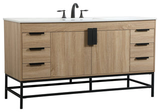 Home Living 22" Modern Mango Wood-Light Bathroom Vanity