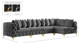 Tremblay Modular Sectional, Grey, L-Shaped, 5-Piece: Armless (3), Corner (2)
