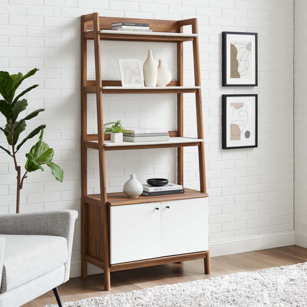 Bixby 33" Bookshelf, Walnut White