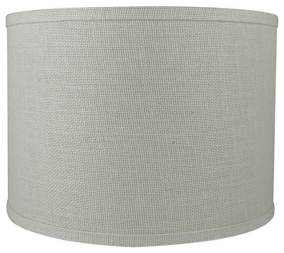 Classic Drum Burlap Lampshades, Cream, 16"