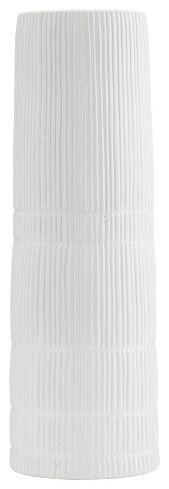 Ceramic 18"H Lined Cylinder Vase, White