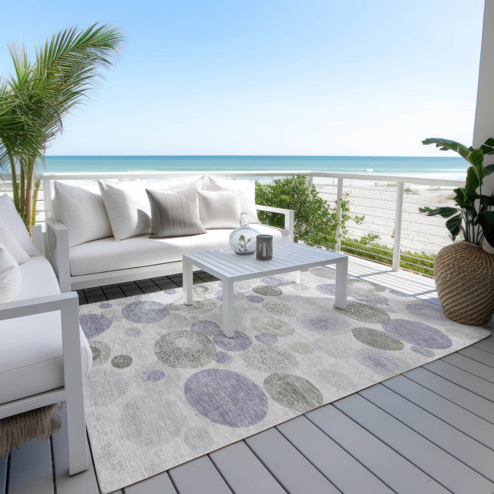 Machine Washable Indoor/Outdoor Chantille ACN1896 Violet 8' x 10' Rug