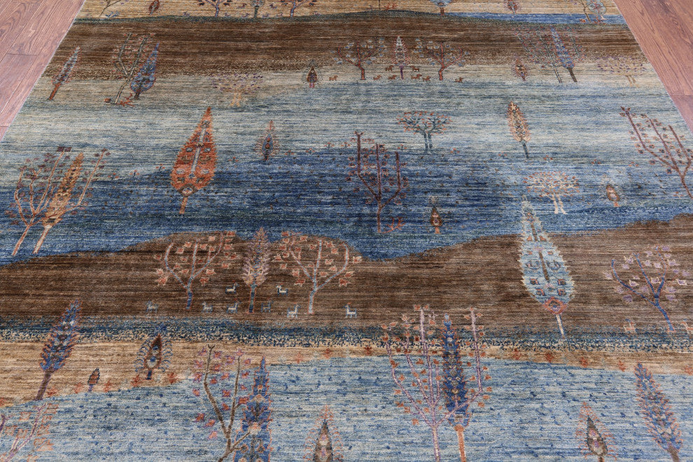 Hand Knotted Tribal Persian Gabbeh Wool Rug 8' 3" X 9' 9" Q9685