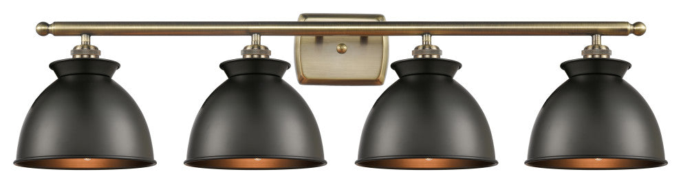 Innovations 516-4W-AB-M14-BK Adirondack 4 Light Bath Vanity Light, Antique Brass