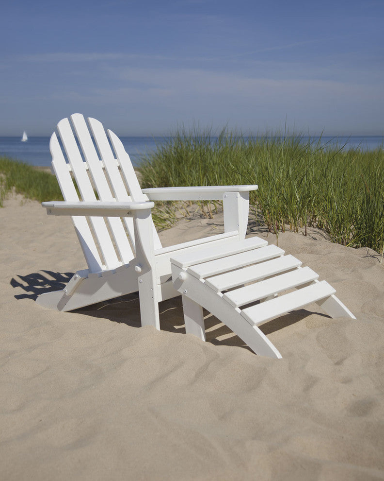 Polywood Classic Adirondack 2-Piece Set, Tangerine
