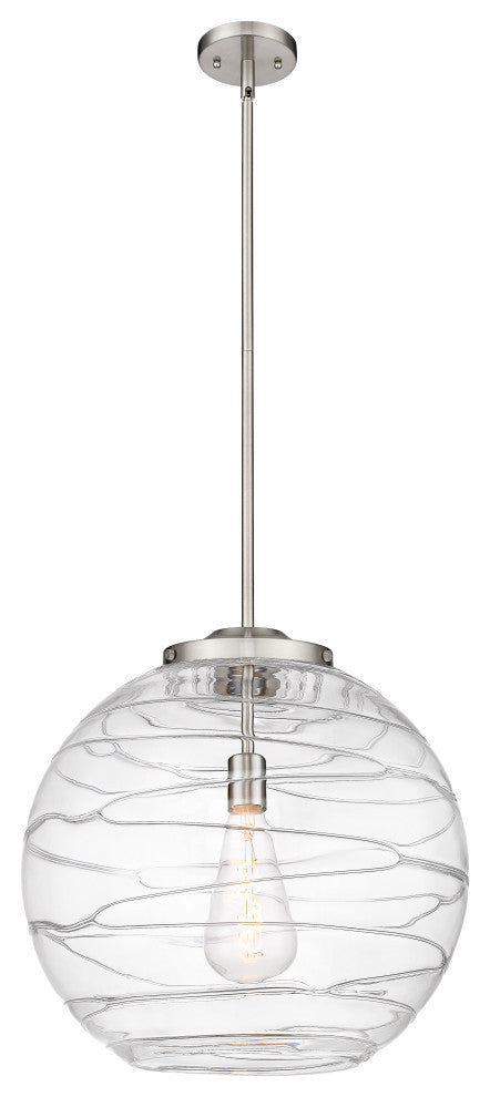 Deco Swirl Pendant, Brushed Satin Nickel, Clear Deco Swirl, Clear Deco Swirl
