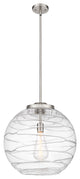 Deco Swirl Pendant, Brushed Satin Nickel, Clear Deco Swirl, Clear Deco Swirl