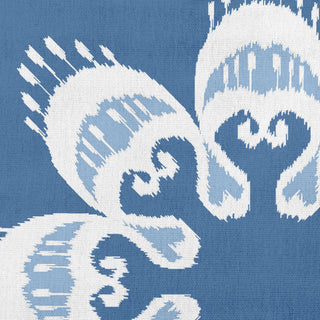 Ikat Mandala Decorative Throw Pillow, Mid Blue, 18x18"