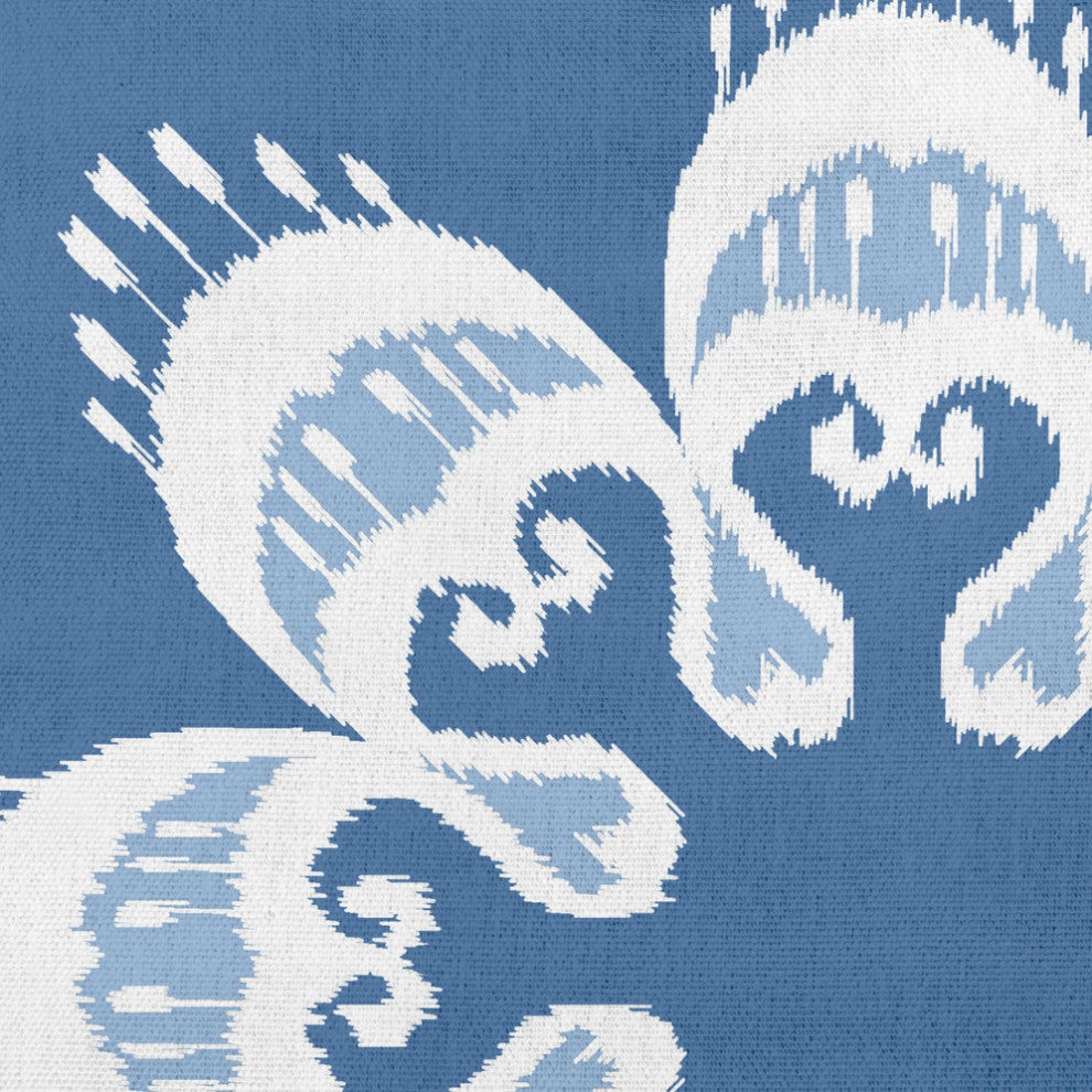 Ikat Mandala Decorative Throw Pillow, Mid Blue, 18x18"