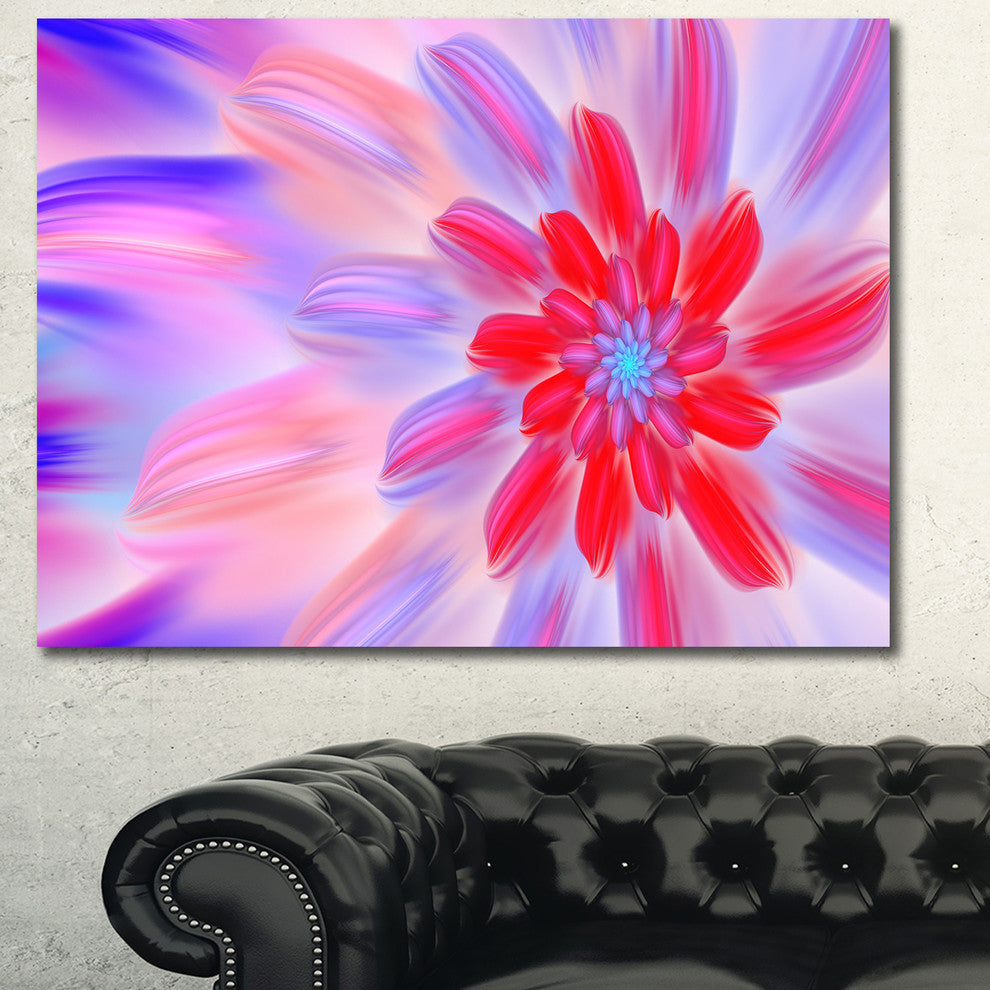 Dance of Fractal Pink Petals, Abstract Wall Art Canvas, 40x30