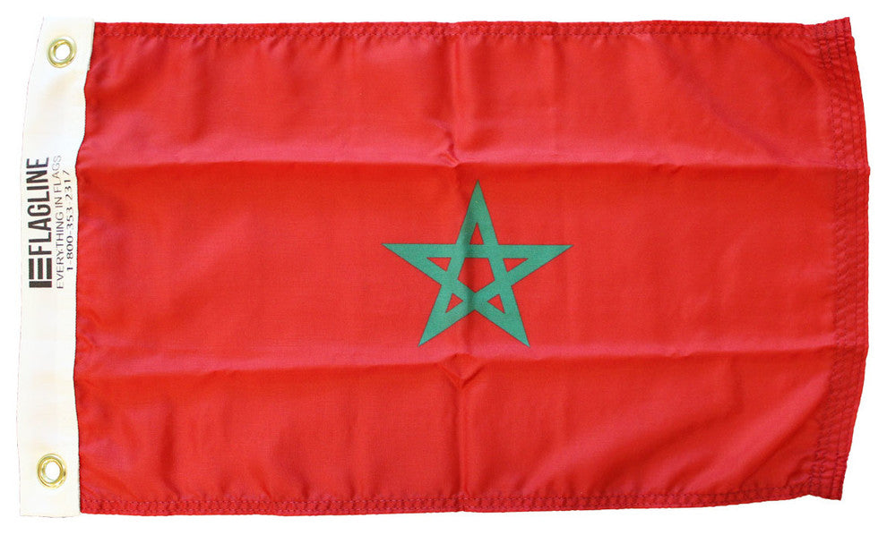 Morocco, 12"x18" Nylon Flag