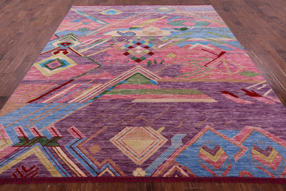 Hand-Knotted Moroccan Wool Rug 8' 4" X 9' 10" - Q15410