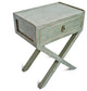 Green Washed X Bedside Table