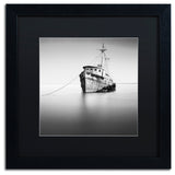 "Barco Hundido" Matted Framed Canvas Art by Moises Levy