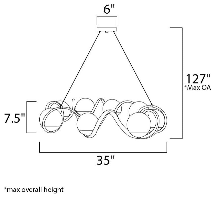 Maxim Curlicue Eight Light Pendant 35108CDBKPN