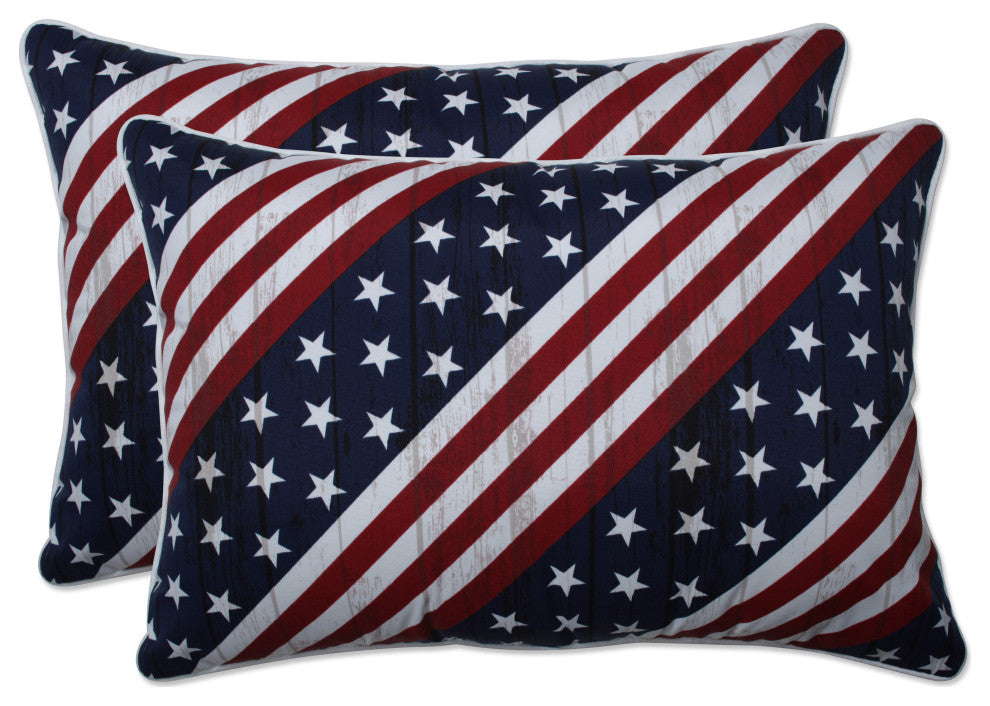 Major Americana Over-sized Rectangular Throw Pillow, Set of 2