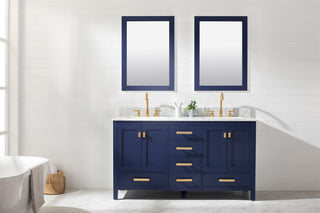 Valentino Modern 60" Blue Double Rectangular Sink Vanity
