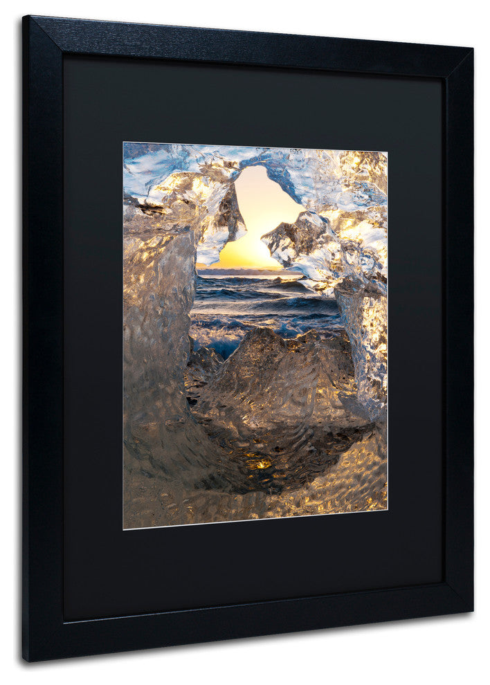 Michael Blanchette ''Through an Iceberg'' Art, Black Frame, Black Mat, 20x16