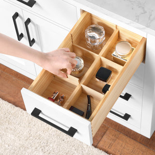 OVE Decors Athea 36" Vanity, Black Hardware, Power Bar, White