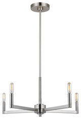 Fullton Five Light Chandelier, Brushed Nickel