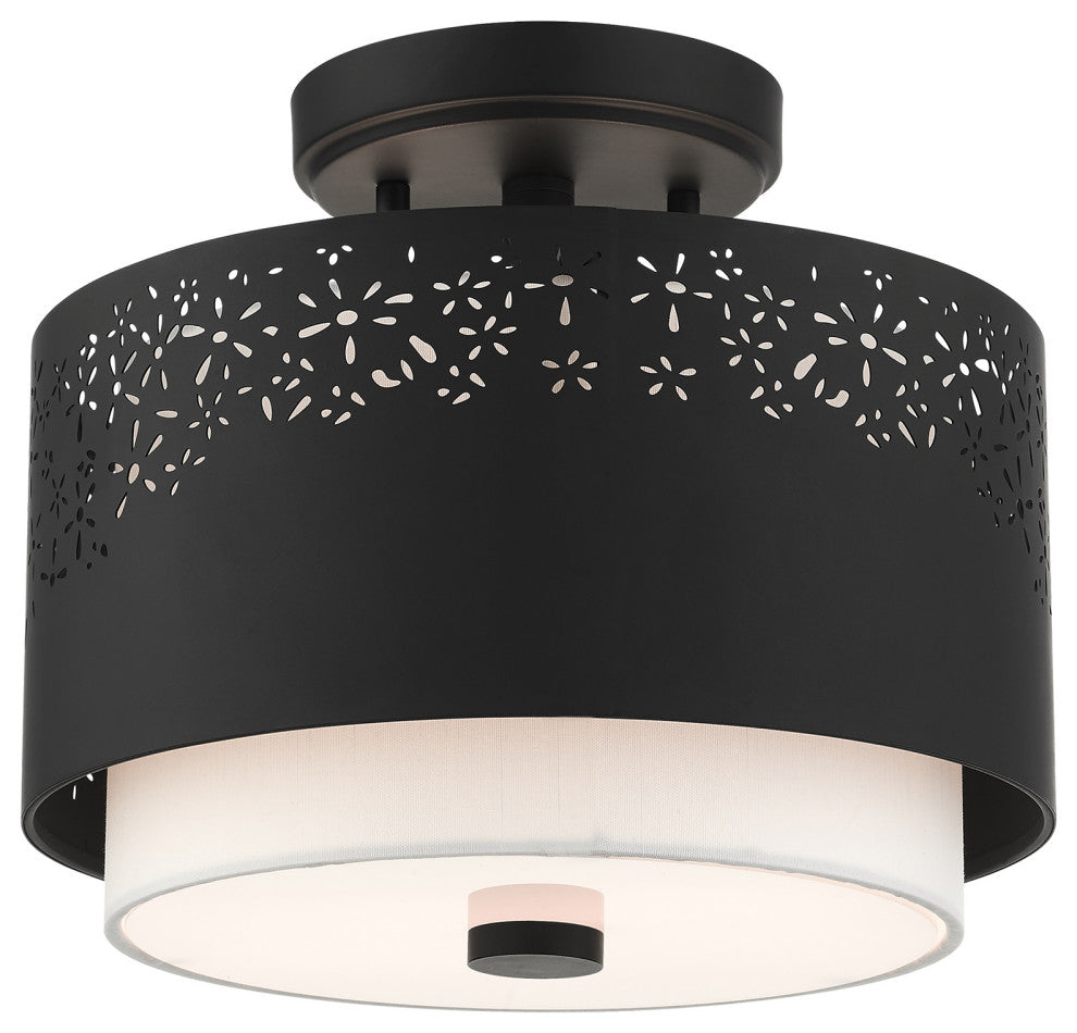 Black Stylish, Transitional, Intricate, Urban Semi Flush
