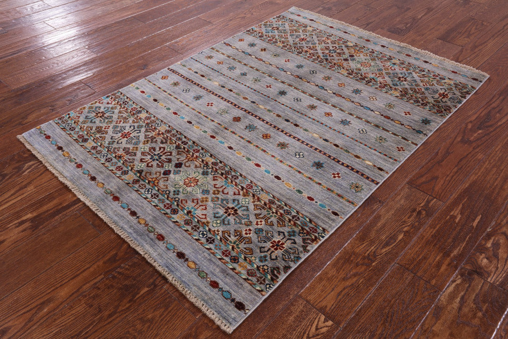 3' 5" X 4' 11" Khorjin Super Kazak Handmade Wool Rug - Q12612