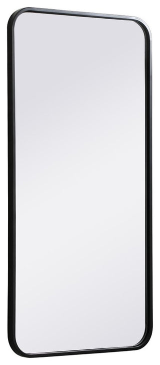 Ellis Soft Corner Metal Rectangular Mirror, Black, 18" x 36"