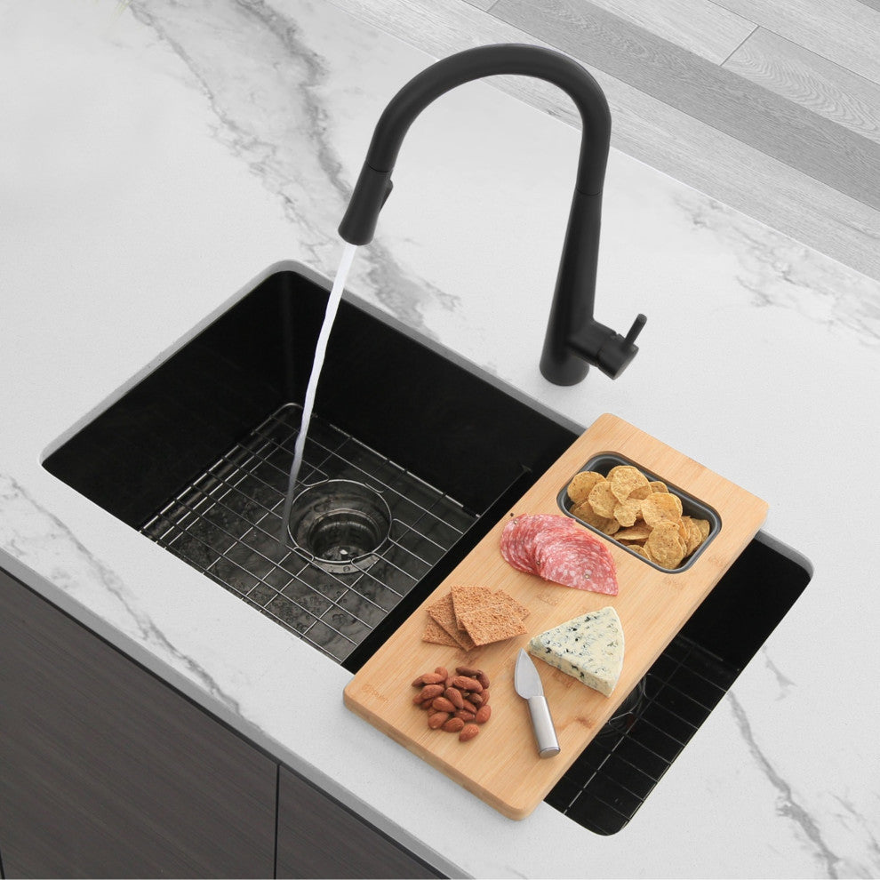 STYLISH Kitchen Sink Faucet Single Handle Pull Down Dual Mode Stainless Steel
