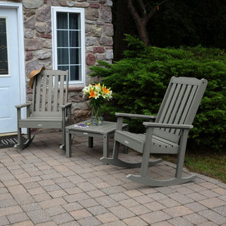 Lehigh Rocking Chair Set With Side Table, Coastal Teak
