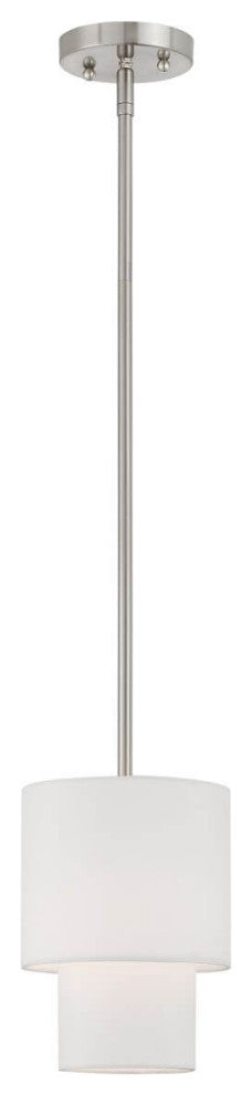 Livex Claremont 1 Light 7" Pendant, Brushed Nickel