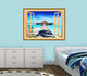 Beach Hut Decor Ocean Window Decal Peel and Stick Mural, 18"x22"
