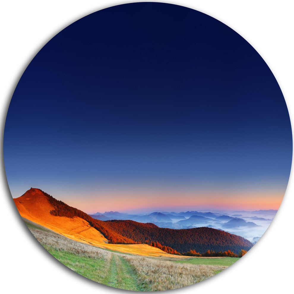 Majestic And Colorful Sunrise, Landscape Photo Disc Metal Artwork, 11"