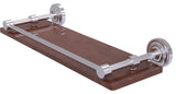 Dottingham 16" Solid Wood Shelf with Gallery Rail, Satin Chrome