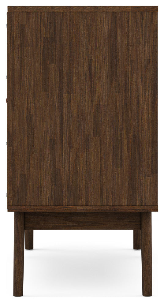 Clarkson Solid Acacia Wood Wine Cabinet, Rustic Natural Aged Brown
