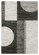 Sadie Geometric Power-Loomed Area Rug, Charcoal/Gray, 5'3"x7'3"