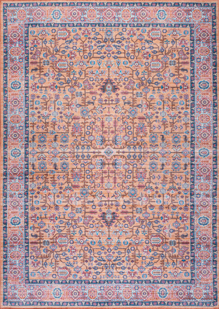 Kemer All-Over Persian Machine Washable Indoor Multi Area Rug, Multi, 8 X 10