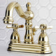 4" Centerset Bathroom Faucet WithBrass Pop-Up, Polished Brass